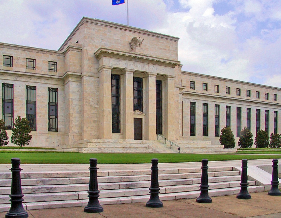 Federal Reserve headquarters entrance in Washington, D.C. File photograph.