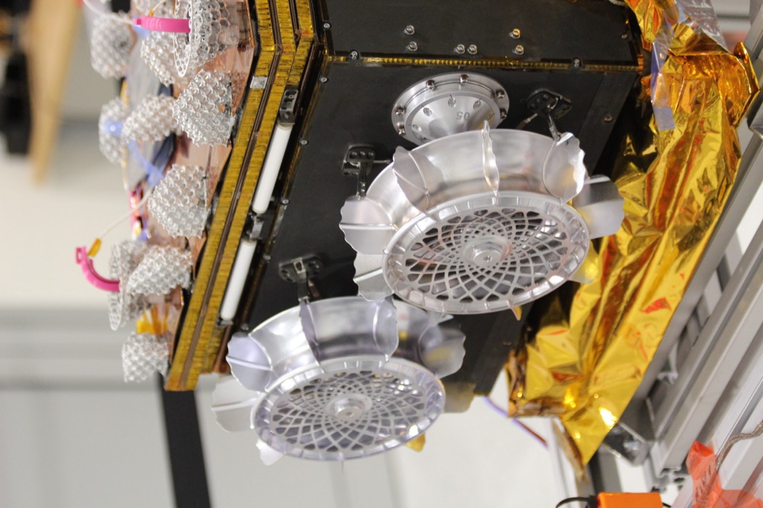 The Idefix rover in its folded, prelaunch configuration.