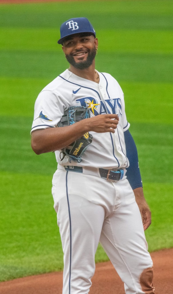 Junior Caminero in a Tampa Bay Rays uniform.